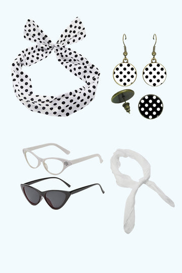 Conjunto de accesorios de fiesta de cinco piezas negro de la década de 1920